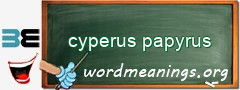 WordMeaning blackboard for cyperus papyrus